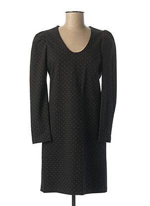 Robe mi-longue imprimé fantaisie noir I.CODE (By IKKS) femme