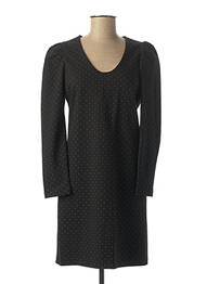 Robe mi-longue imprimé fantaisie noir I.CODE (By IKKS) femme