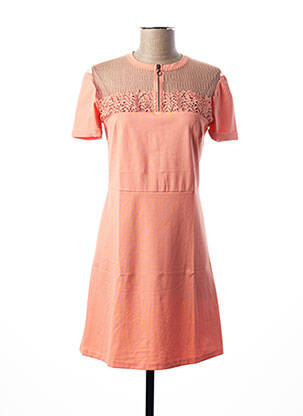 Robe mi-longue manches courtes manches courtes orange I.CODE (By IKKS) femme