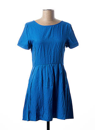 Robe mi-longue manches courtes manches courtes bleu I.CODE (By IKKS) femme
