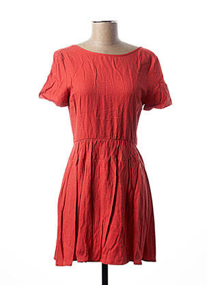 Robe mi-longue manches courtes manches courtes orange I.CODE (By IKKS) femme