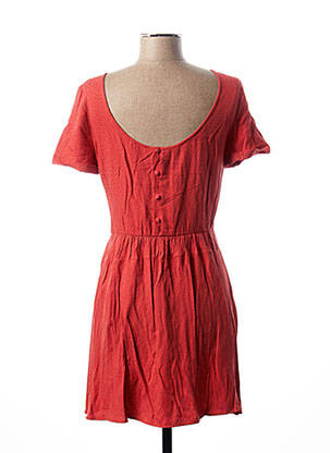 Robe mi-longue manches courtes manches courtes orange I.CODE (By IKKS) femme
