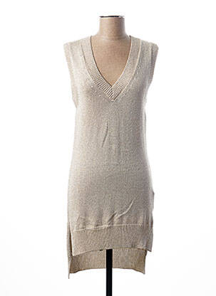 Pull tunique finition bords-côtes sans manche gris I.CODE (By IKKS) femme