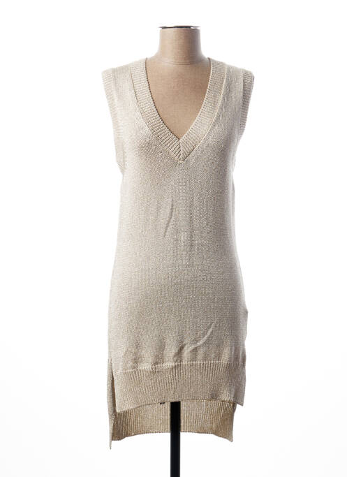 Pull tunique stretch sans manche gris I.CODE (By IKKS) femme
