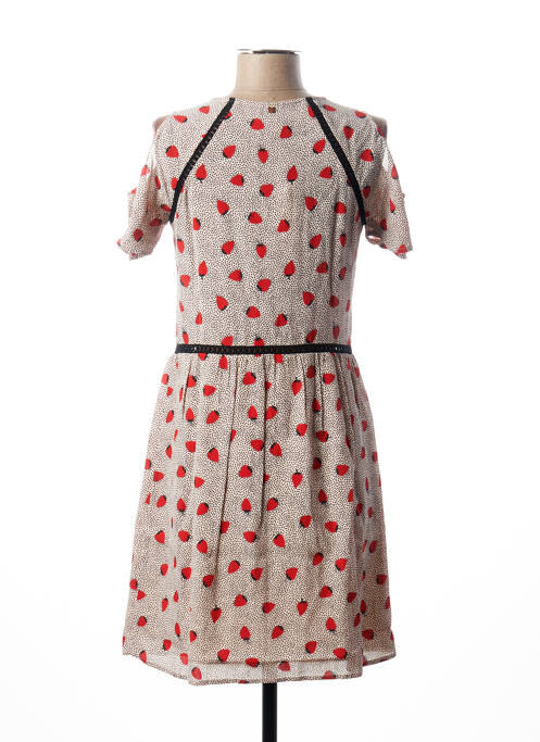 Robe mi-longue beige I.CODE (By IKKS) pour femme