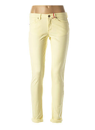 Pantalon slim tissage popeline taille normale jaune I.CODE (By IKKS) femme