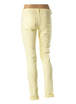 Pantalon slim tissage popeline taille normale jaune I.CODE (By IKKS) femme