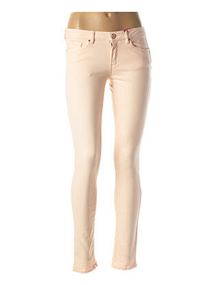 Pantalon slim tissage popeline taille normale rose I.CODE (By IKKS) femme