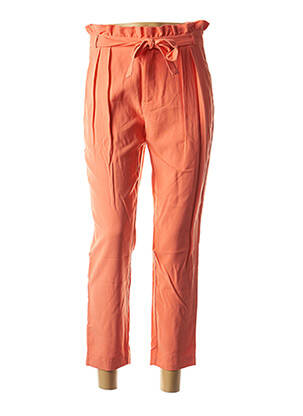 Pantalon 7/8 tissage popeline taille normale orange I.CODE (By IKKS) femme