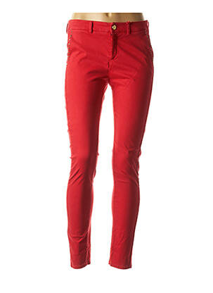 Pantalon chino taille basse taille basse rouge I.CODE (By IKKS) femme