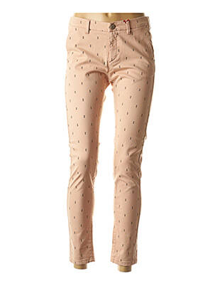 Pantalon 7/8 tissage popeline taille basse rose I.CODE (By IKKS) femme