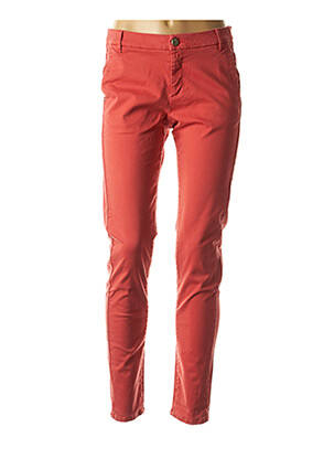 Pantalon 7/8 tissage popeline taille basse rouge I.CODE (By IKKS) femme