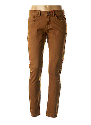 Pantalon slim taille basse taille basse marron I.CODE (By IKKS) femme