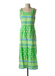 Robe mi-longue imprimé fantaisie sans manche vert JAC JAC femme