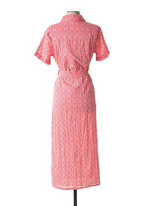 Robe mi-longue imprimé fantaisie manches courtes rouge AGATHE & LOUISE femme