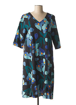 Robe mi-longue imprimé fleurs noir AGATHE & LOUISE femme