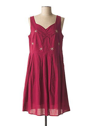 Robe mi-longue coupe évasée fines bretelles rouge L'ATELIER D'ANNA femme