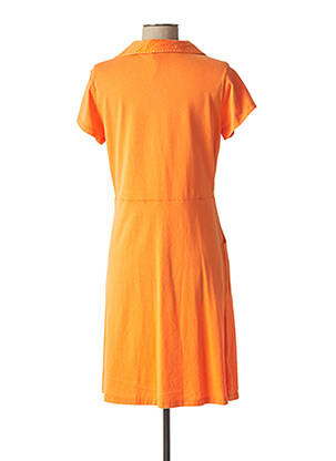 Robe mi-longue manches courtes manches courtes orange L'ATELIER D'ANNA femme