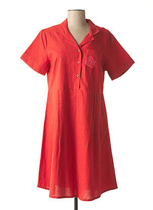 Robe mi-longue manches courtes manches courtes orange AGATHE & LOUISE femme