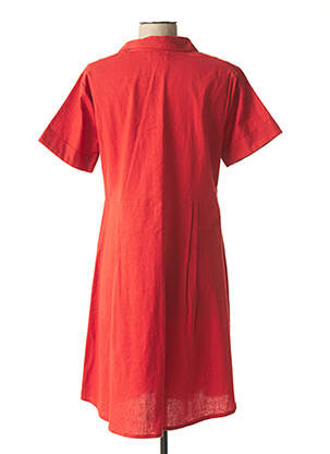 Robe mi-longue manches courtes manches courtes orange AGATHE & LOUISE femme