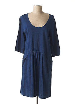 Robe mi-longue manches 3/4 manches 3/4 bleu L'ATELIER D'ANNA femme