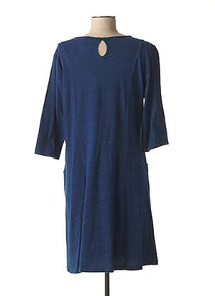 Robe mi-longue manches 3/4 manches 3/4 bleu L'ATELIER D'ANNA femme