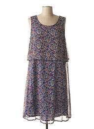 Robe mi-longue coupe fluide sans manche bleu AGATHE & LOUISE femme