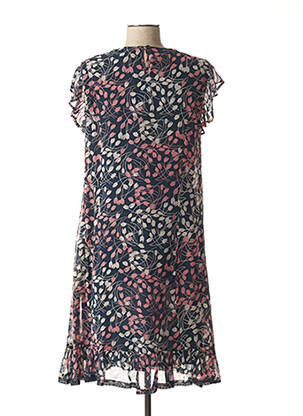 Robe mi-longue imprimé fleurs bleu AGATHE & LOUISE femme