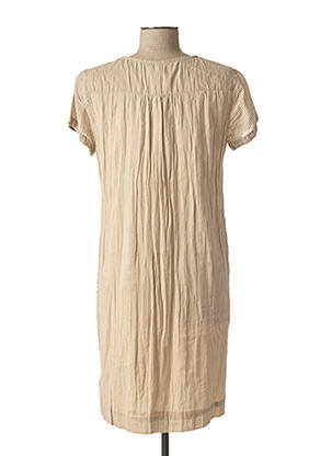 Robe mi-longue manches courtes manches courtes beige AGATHE & LOUISE femme