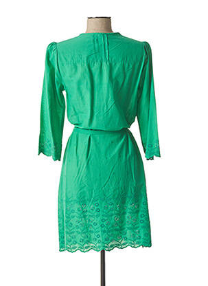 Robe mi-longue manches 3/4 manches 3/4 vert AGATHE & LOUISE femme
