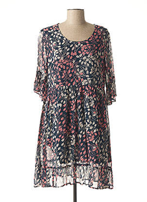 Robe courte col rond bleu AGATHE & LOUISE femme