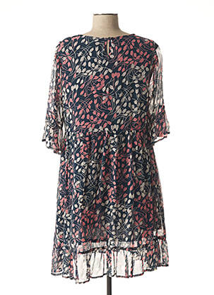 Robe courte col rond bleu AGATHE & LOUISE femme