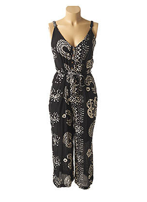 Combi-pantalon tissage crêpe noir L'ATELIER D'ANNA femme