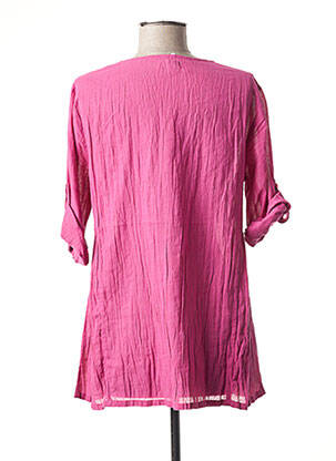 Tunique manches longues fermeture boutonnée sur le devant rose AGATHE & LOUISE femme
