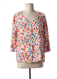 Chemisier tissage popeline manches 3/4 rouge AGATHE & LOUISE femme