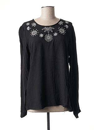 Blouse col rond manches longues noir AGATHE & LOUISE femme