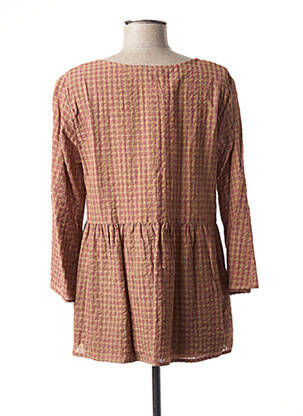 Blouse col rond manches 3/4 marron AGATHE & LOUISE femme