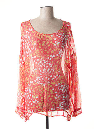 Blouse légère et transparente manches longues rouge AGATHE & LOUISE femme