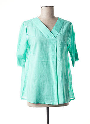 Blouse légère et transparente manches 3/4 vert AGATHE & LOUISE femme