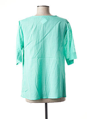 Blouse légère et transparente manches 3/4 vert AGATHE & LOUISE femme