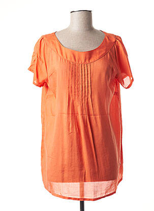 Blouse col rond manches courtes orange AGATHE & LOUISE femme