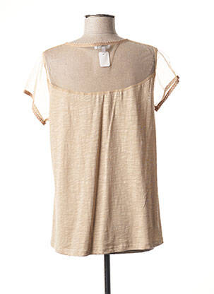T-shirt col v manches courtes marron AGATHE & LOUISE femme