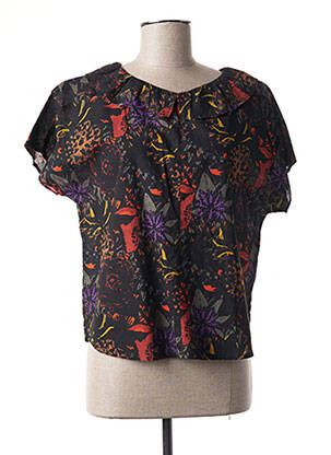 Blouse imprimé fantaisie manches courtes noir AGATHE & LOUISE femme