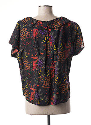Blouse imprimé fantaisie manches courtes noir AGATHE & LOUISE femme