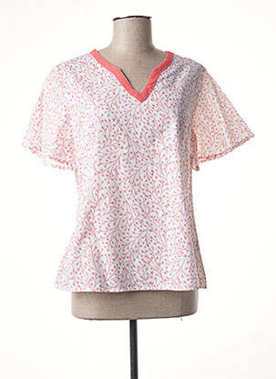 Blouse imprimé fleurs manches longues orange L'ATELIER D'ANNA femme