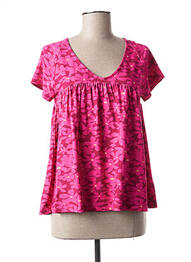 Blouse imprimé fleurs manches courtes rose AGATHE & LOUISE femme