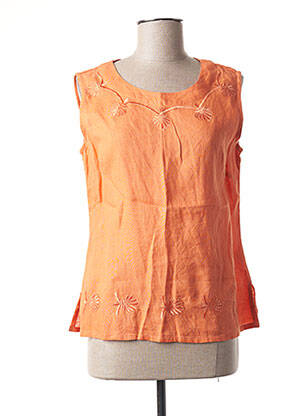 Top coupe cintrée sans manche orange AGATHE & LOUISE femme