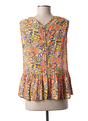 Blouse imprimé fleurs sans manche orange AGATHE & LOUISE femme