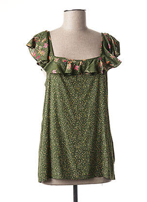 Blouse imprimé fleurs manches courtes vert AGATHE & LOUISE femme