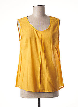 Blouse col rond sans manche jaune AGATHE & LOUISE femme